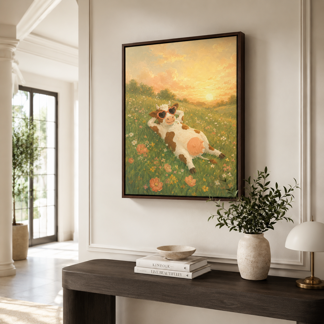 Funny Cow Canvas Wall Art Aura Canvas