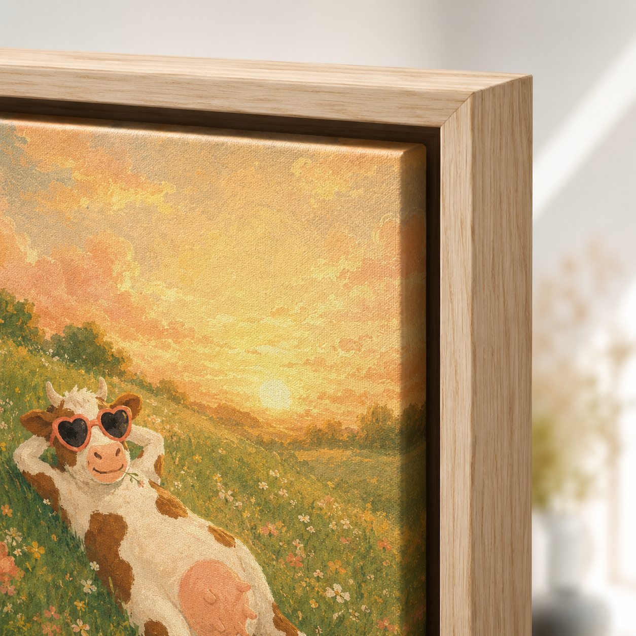 Funny Cow Canvas Wall Art Aura Canvas