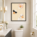 Funny Duck Bathroom Canvas Wall Art with three ducks in a black frame