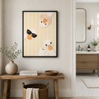 Funny Duck Bathroom Canvas Wall Art with three ducks in a bathroom