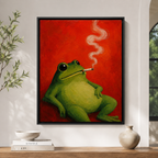 Funny Frog Canvas Wall Art Aura Canvas