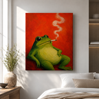 Funny Frog Canvas Wall Art Aura Canvas