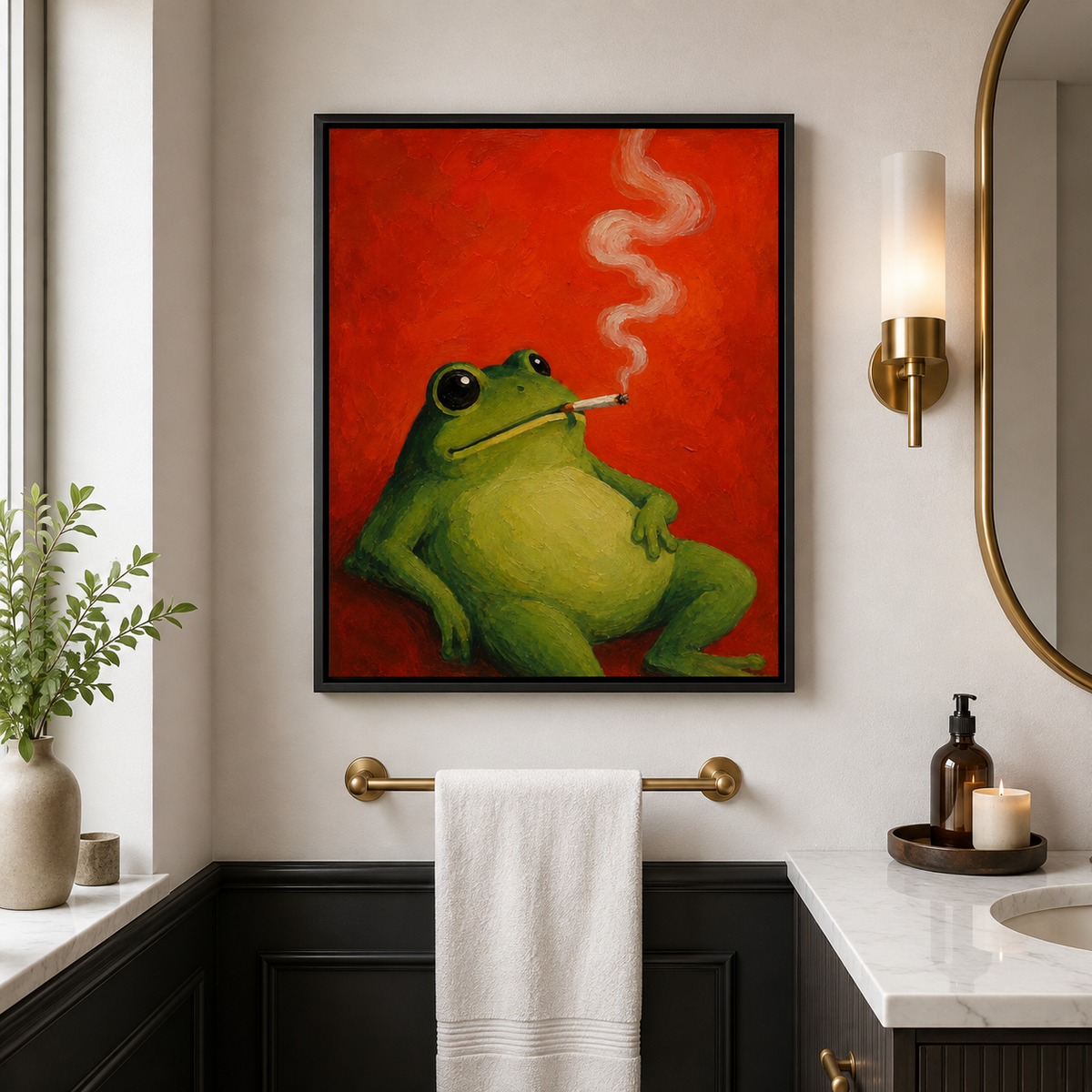 Funny Frog Canvas Wall Art Aura Canvas