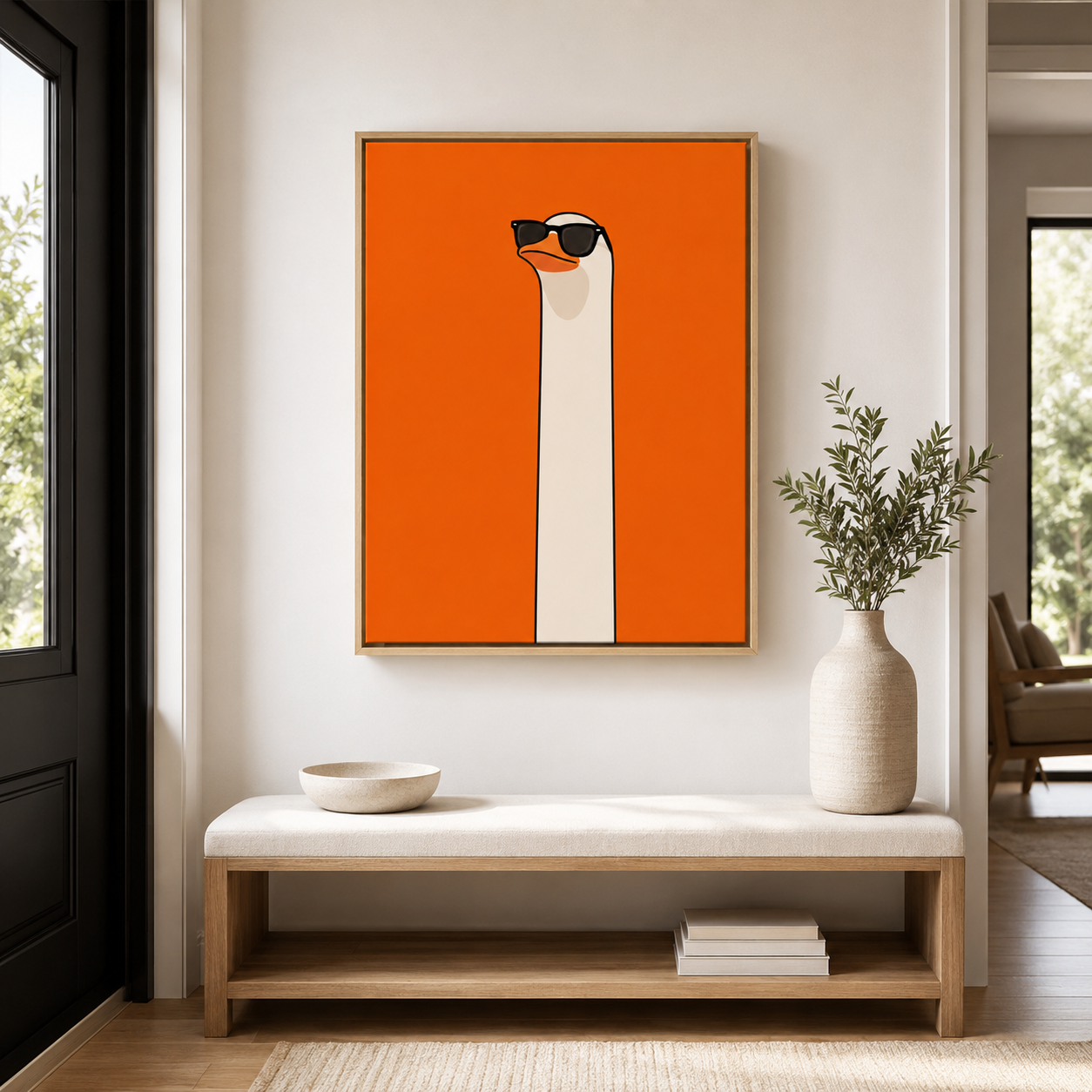 Funny Goose Canvas Wall Art Aura Canvas