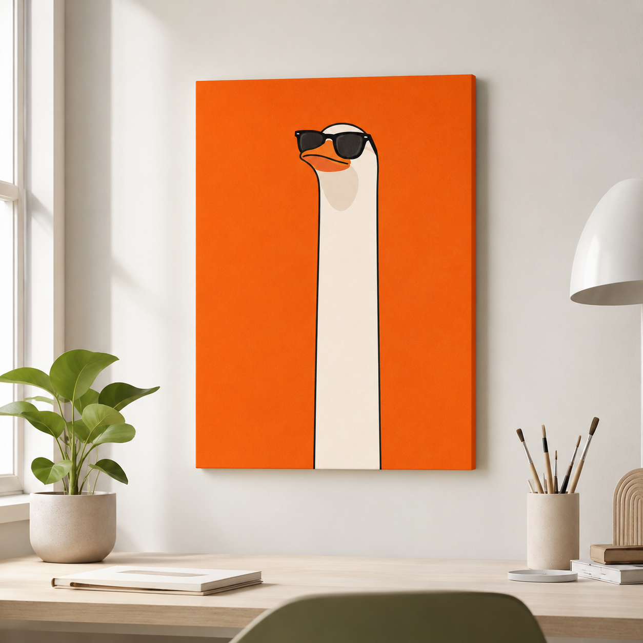 Funny Goose Canvas Wall Art Aura Canvas