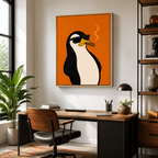 Funny Penguin Canvas Wall Art Aura Canvas