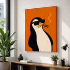 Funny Penguin Canvas Wall Art Aura Canvas