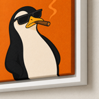 Funny Penguin Canvas Wall Art Aura Canvas