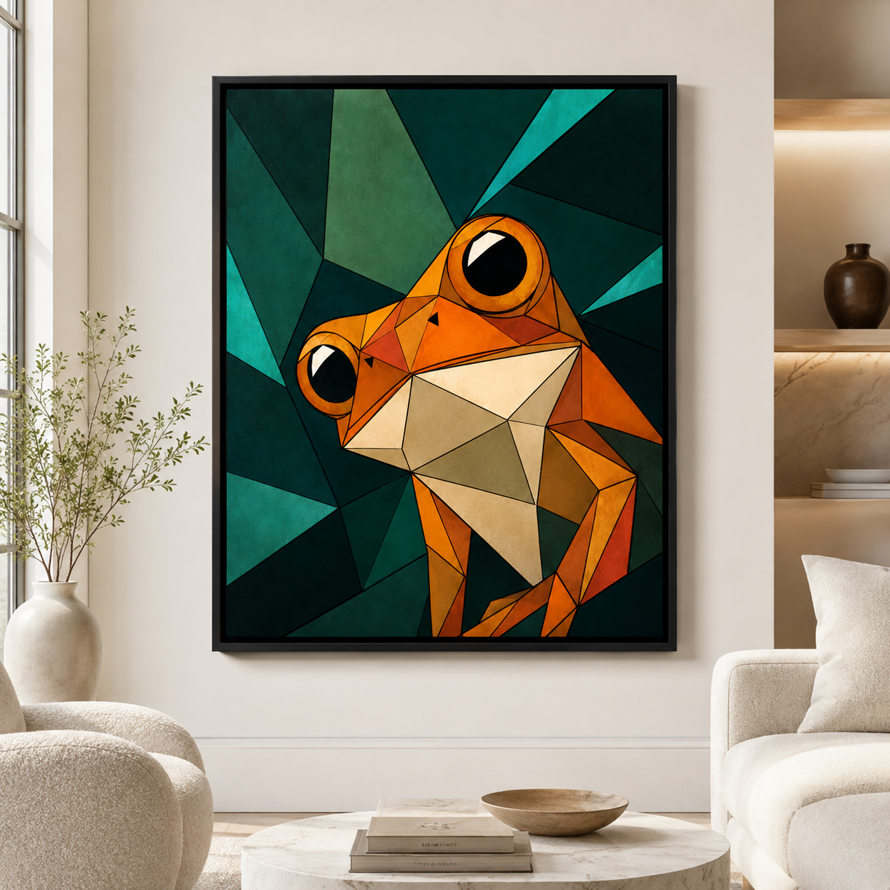 Geometric Frog Canvas Wall Art Aura Canvas