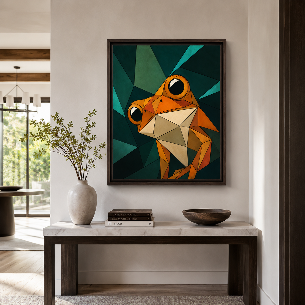 Geometric Frog Canvas Wall Art Aura Canvas