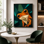 Geometric Frog Canvas Wall Art Aura Canvas