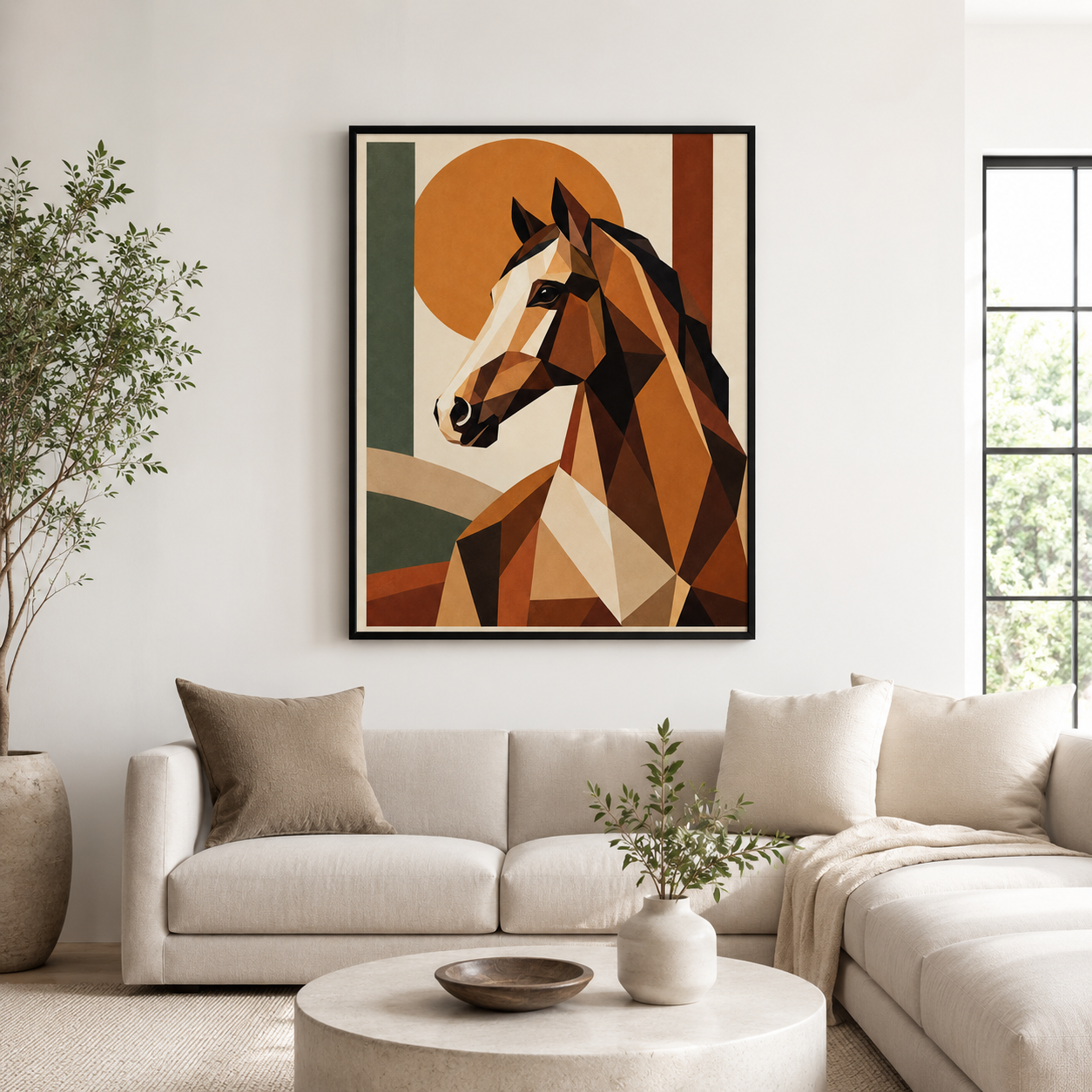 Geometric Horse Canvas Wall Art Aura Canvas
