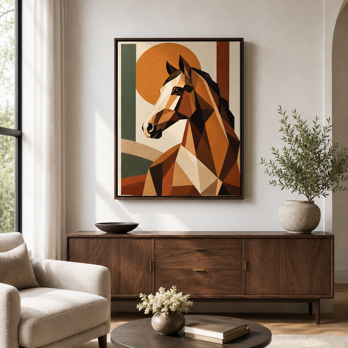 Geometric Horse Canvas Wall Art Aura Canvas