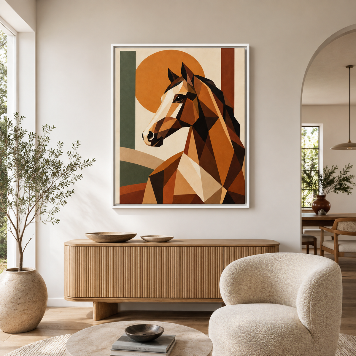 Geometric Horse Canvas Wall Art Aura Canvas