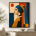 Geometric Woman Portrait Canvas Wall Art Aura Canvas