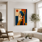Geometric Woman Portrait Canvas Wall Art Aura Canvas