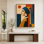 Geometric Woman Portrait Canvas Wall Art Aura Canvas