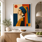 Geometric Woman Portrait Canvas Wall Art Aura Canvas