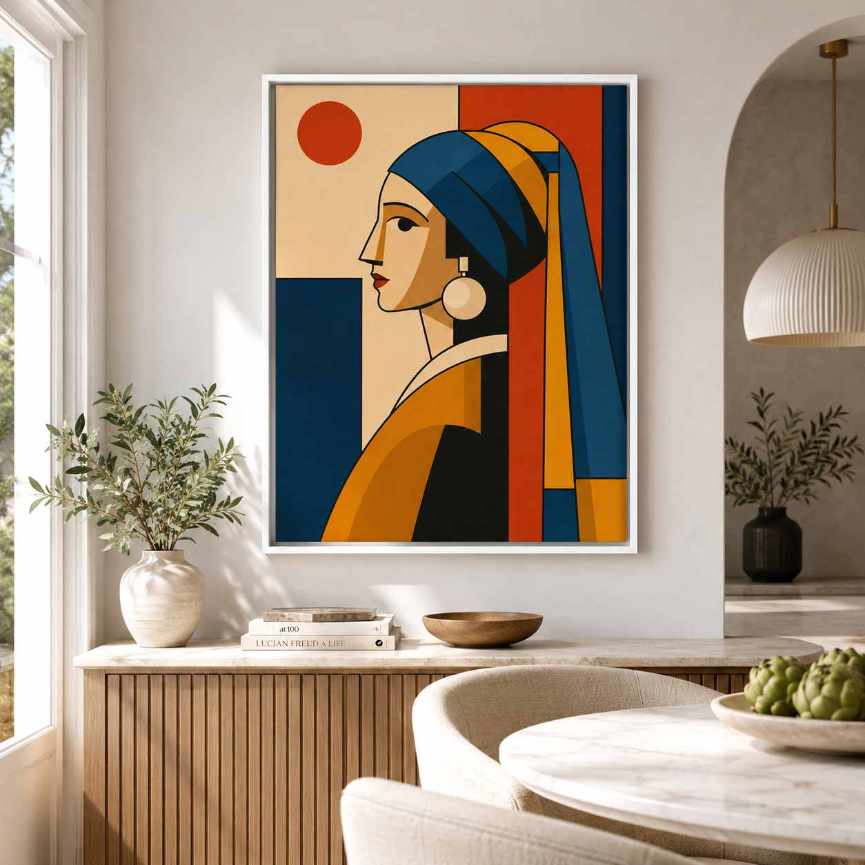 Geometric Woman Portrait Canvas Wall Art Aura Canvas