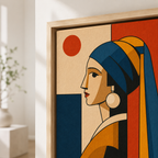 Geometric Woman Portrait Canvas Wall Art Aura Canvas