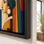 Geometric Woman Portrait Canvas Wall Art Aura Canvas
