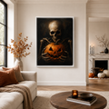 Halloween Skeleton Pumpkin Canvas Wall Art Aura Canvas