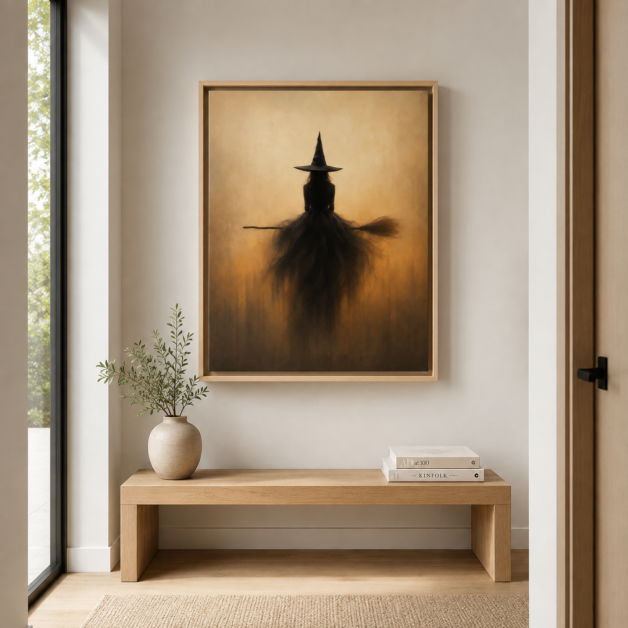 Halloween Witch Canvas Wall Art Aura Canvas