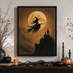 Halloween Witch Castle Canvas Wall Art Aura Canvas