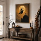 Halloween Witch Castle Canvas Wall Art Aura Canvas