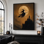 Halloween Witch Castle Canvas Wall Art Aura Canvas