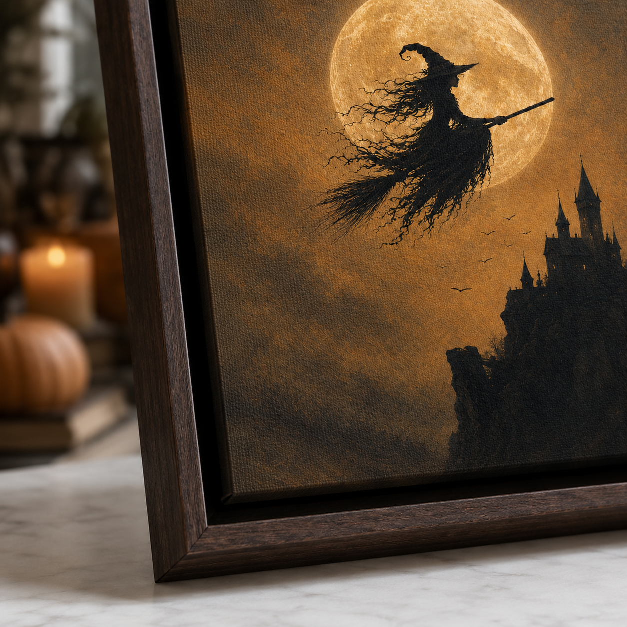 Halloween Witch Castle Canvas Wall Art Aura Canvas