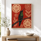 Hummingbird Canvas Wall Art entryway mockup
