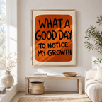Motivational growth quote canvas wall art in entryway mockup