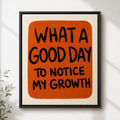 Motivational growth quote canvas wall art black frame mockup