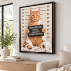 Custom Funny Pet Mugshot Bathroom Canvas Wall Art - personalized canvas detail 8