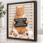 Custom Funny Pet Mugshot Bathroom Canvas Wall Art - personalized canvas detail 9