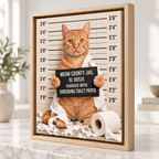 Custom Funny Pet Mugshot Bathroom Canvas Wall Art - personalized canvas detail 10