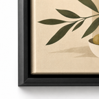Olive Branch Canvas Wall Art black frame detail