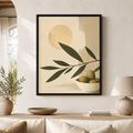 Olive Branch Canvas Wall Art in a black frame