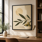 Olive Branch Canvas Wall Art in a home office