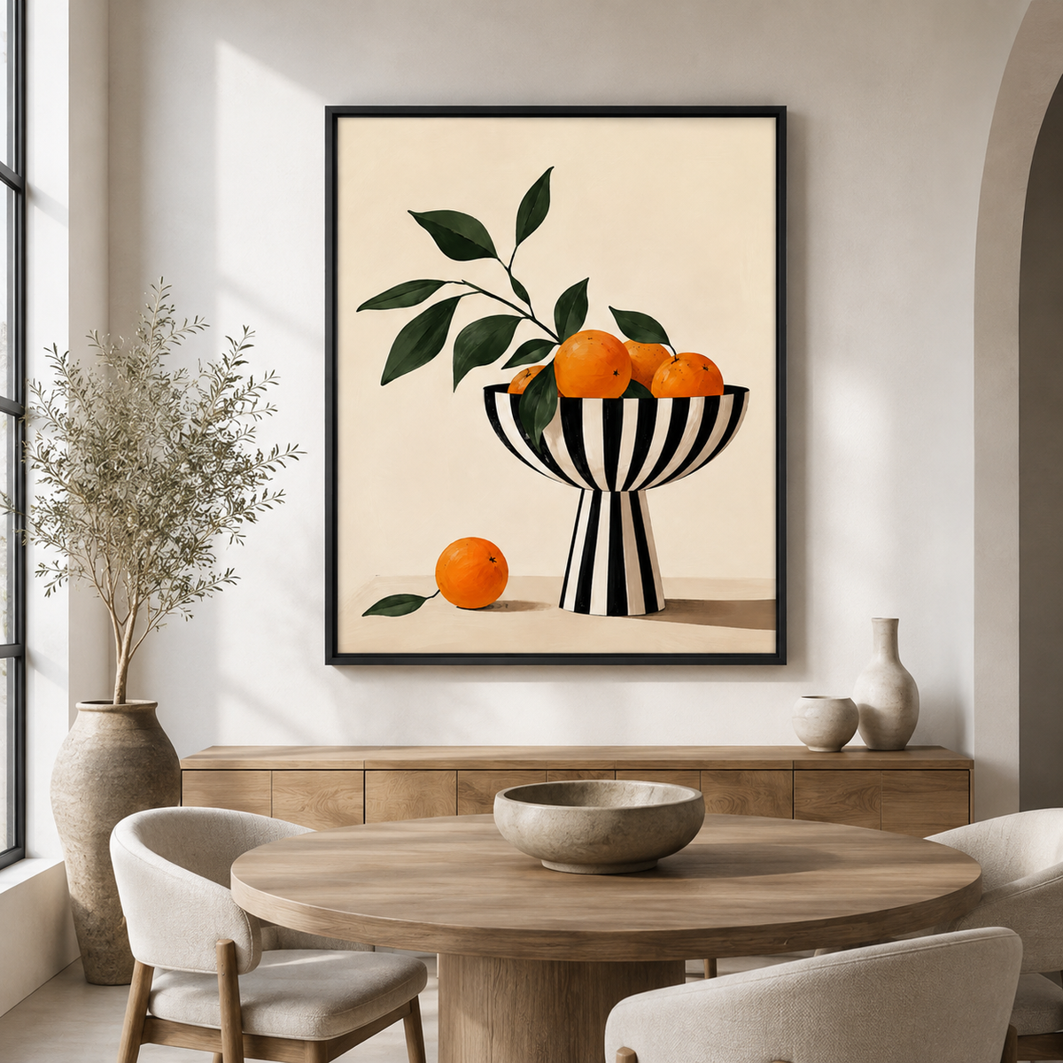 Orange Still Life Canvas Wall Art - image 1