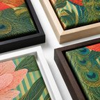 Peacock Canvas Wall Art frame color details