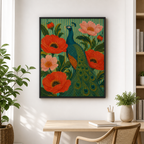Peacock Canvas Wall Art home office mockup