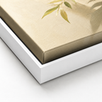 Sunlit Leaves Canvas Wall Art white frame close-up
