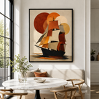 Vintage Sailboat Canvas Wall Art dining room mockup