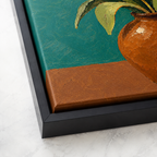 White tulip canvas wall art black frame close-up