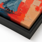 Woman and Birds Canvas Wall Art black frame close-up