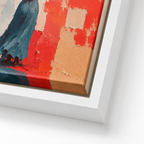 Woman and Birds Canvas Wall Art white frame close-up