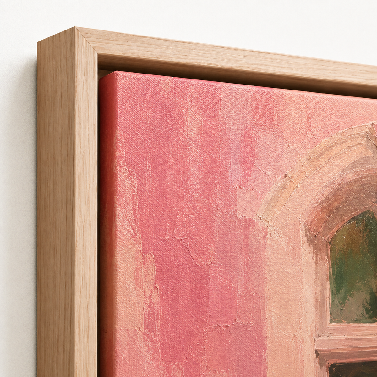 Woman Reading by Window Canvas Wall Art natural frame close-up
