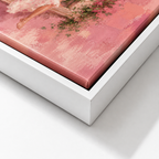 Woman Reading by Window Canvas Wall Art white frame close-up